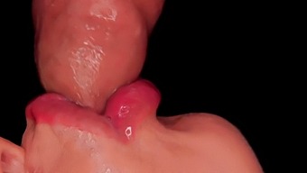 Intense Close-Up Of A Babe Giving A Sensual Blowjob With Milk And Asmr Sounds