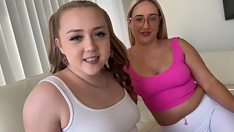 Step Sisters With Voluptuous Derrieres Challenge Each Other To A Steamy Game